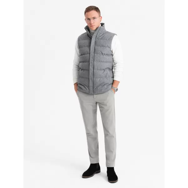  Vestă OMBRE OM-JAVJ-0200 MELANGE GRI 