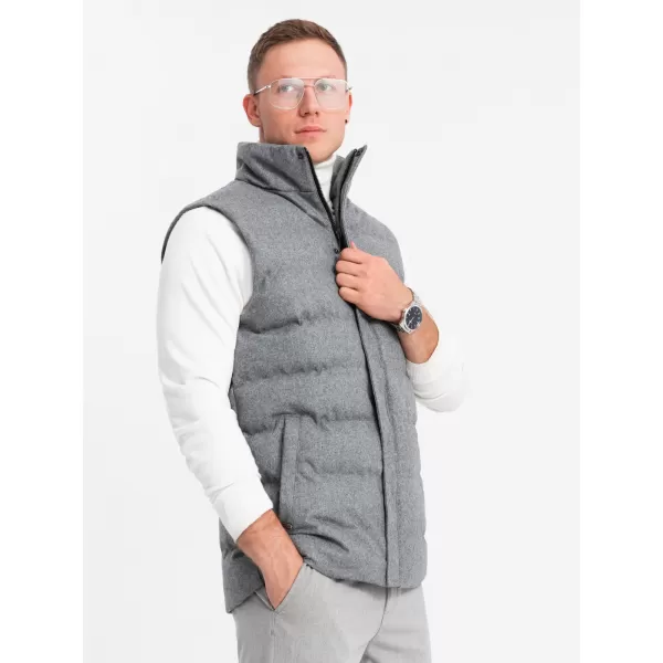  Vestă OMBRE OM-JAVJ-0200 MELANGE GRI 