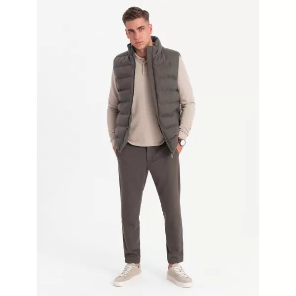  Vestă OMBRE OM-JAVJ-0200 MELANGE DE MĂSLINE 