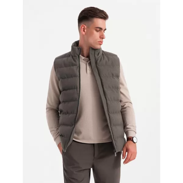  Vestă OMBRE OM-JAVJ-0200 MELANGE DE MĂSLINE 