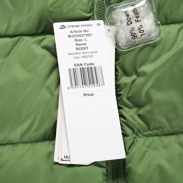  Sacou de pene de iarnă pentru bărbați ALPINE PRO ROGIT MJCD621 VERDE 