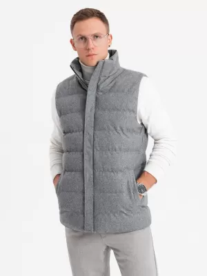 Vestă OMBRE OM-JAVJ-0200 MELANGE GRI