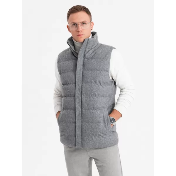 Vestă OMBRE OM-JAVJ-0200 MELANGE GRI 