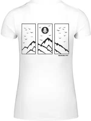 Tricou de dama din bumbac NORDBLANC WINDOWS NBFLT8145 ALB