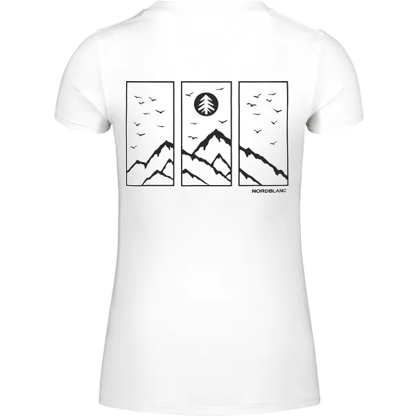  Tricou de dama din bumbac NORDBLANC WINDOWS NBFLT8145 ALB 