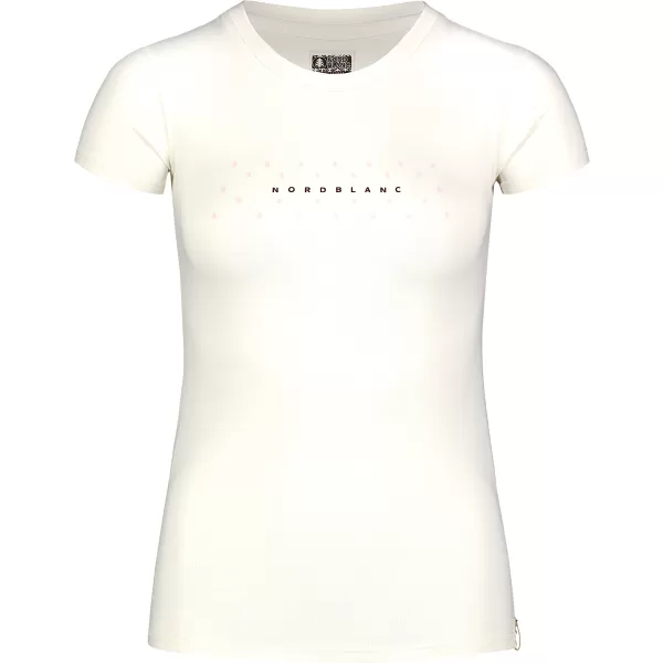  Tricou de dama din bumbac NORDBLANC STICKER NBFLT8146 ALB CREM 