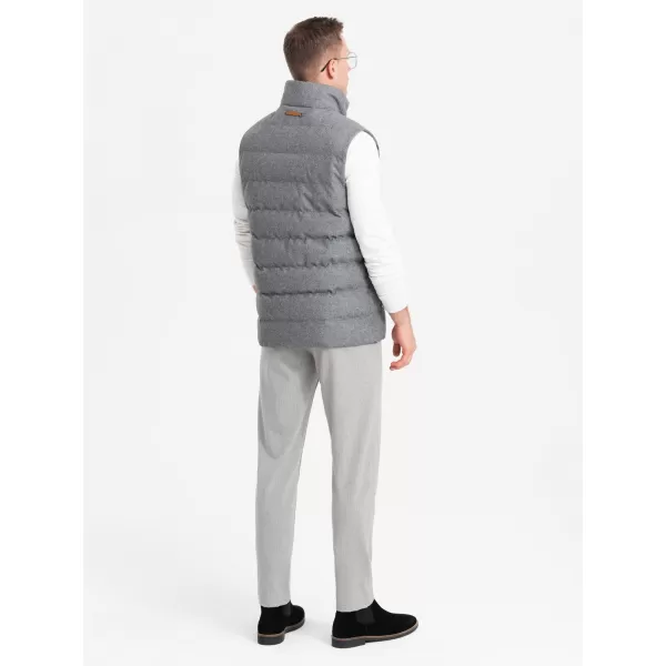  Vestă OMBRE OM-JAVJ-0200 MELANGE GRI 