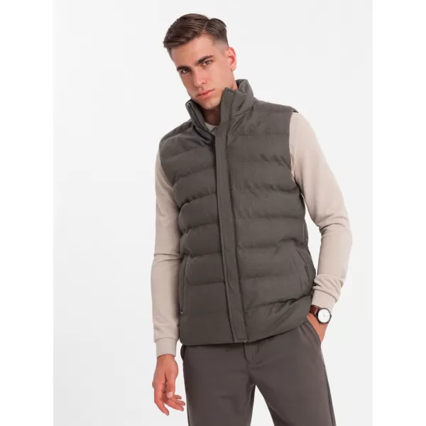  Vestă OMBRE OM-JAVJ-0200 MELANGE DE MĂSLINE 