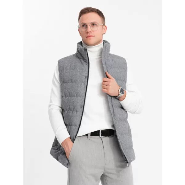  Vestă OMBRE OM-JAVJ-0200 MELANGE GRI 