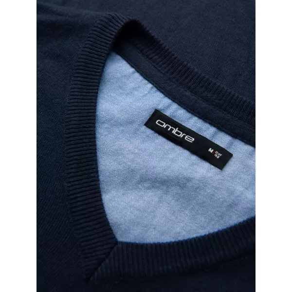  Pulover pentru bărbați OMBRE OM-SWBS-0107 ALBASTRU MARIN 