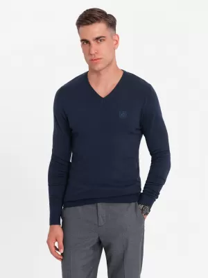 Pulover pentru bărbați OMBRE OM-SWBS-0107 ALBASTRU MARIN