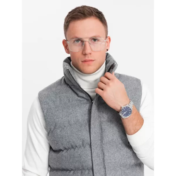  Vestă OMBRE OM-JAVJ-0200 MELANGE GRI 