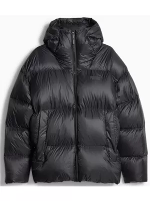 Jachetă pentru bărbați PUMA HOODED ULTRA DOWN PUFFER JACKET NEGRU