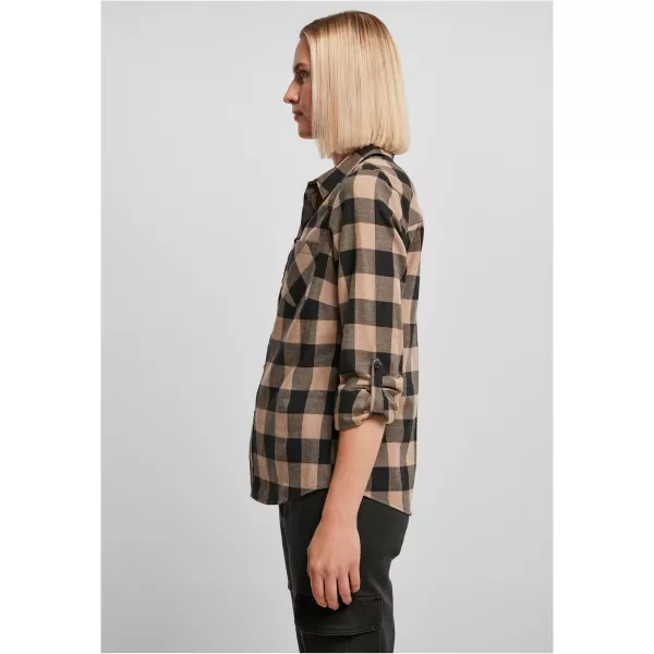  Cămaşă URBAN CLASSICS TB1280 TAUPE NEGRU/MOALE 