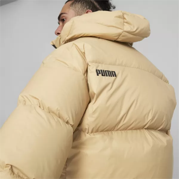  Jachetă pentru bărbați PUMA HOODED ULTRA DOWN PUFFER JACKET BEJ 