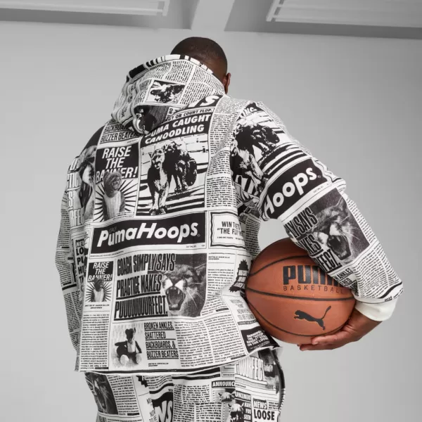  Hanorac pentru bărbați PUMA MEDIA DAY HOODIE NEGRU 