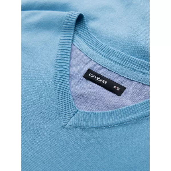  Pulover pentru bărbați OMBRE OM-SWBS-0107 ALBASTRU DESCHIS 