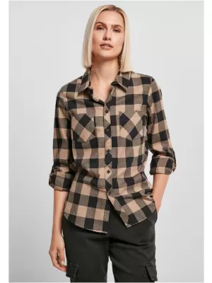 Cămaşă URBAN CLASSICS TB1280 TAUPE NEGRU/MOALE