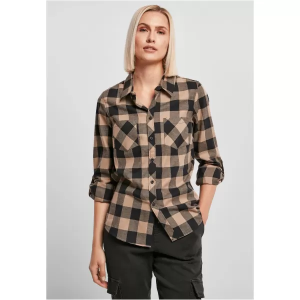  Cămaşă URBAN CLASSICS TB1280 TAUPE NEGRU/MOALE 