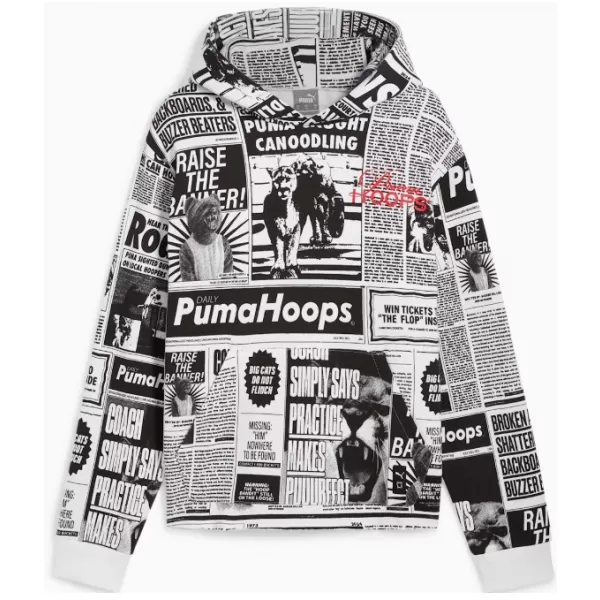  Hanorac pentru bărbați PUMA MEDIA DAY HOODIE NEGRU 