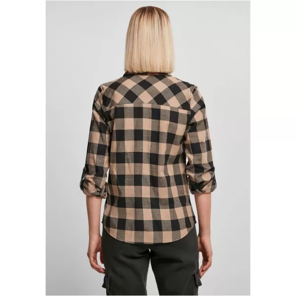  Cămaşă URBAN CLASSICS TB1280 TAUPE NEGRU/MOALE 