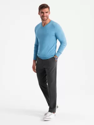Pulover pentru bărbați OMBRE OM-SWBS-0107 ALBASTRU DESCHIS