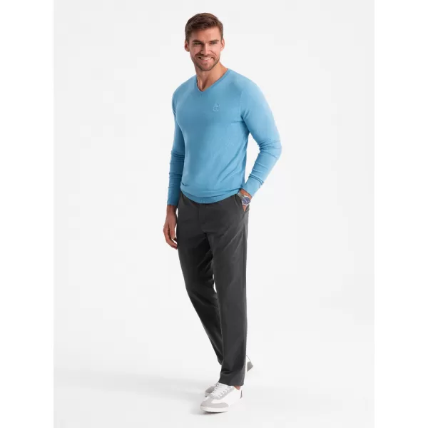  Pulover pentru bărbați OMBRE OM-SWBS-0107 ALBASTRU DESCHIS 