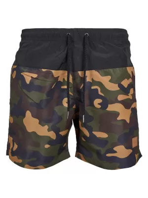 Pantaloni scurţi URBAN CLASSICS TB1026 CAMO NEGRU/LEMN