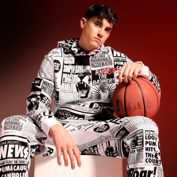  Hanorac pentru bărbați PUMA MEDIA DAY HOODIE NEGRU 