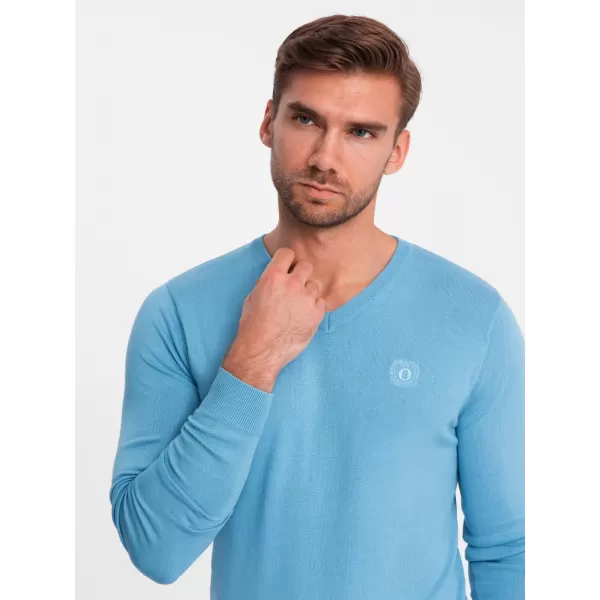  Pulover pentru bărbați OMBRE OM-SWBS-0107 ALBASTRU DESCHIS 