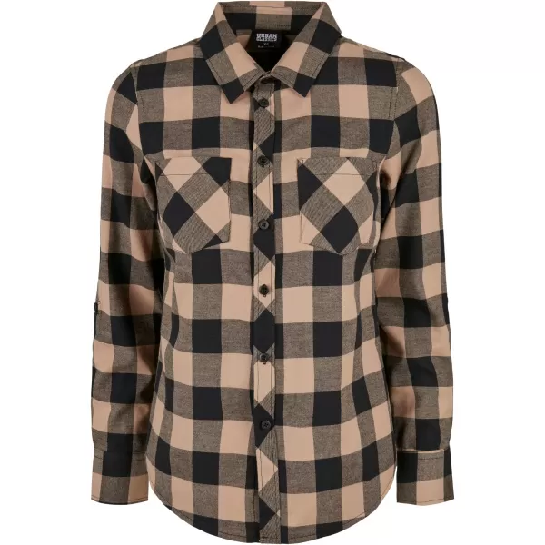  Cămaşă URBAN CLASSICS TB1280 TAUPE NEGRU/MOALE 