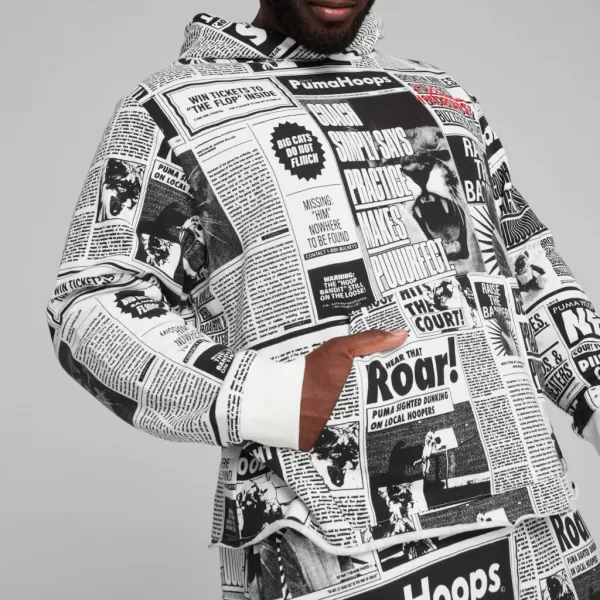  Hanorac pentru bărbați PUMA MEDIA DAY HOODIE NEGRU 