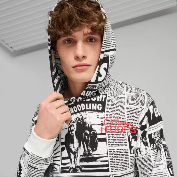  Hanorac pentru bărbați PUMA MEDIA DAY HOODIE NEGRU 