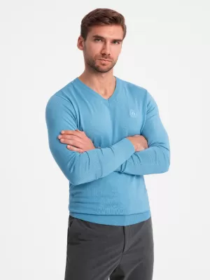 Pulover pentru bărbați OMBRE OM-SWBS-0107 ALBASTRU DESCHIS