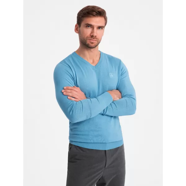  Pulover pentru bărbați OMBRE OM-SWBS-0107 ALBASTRU DESCHIS 