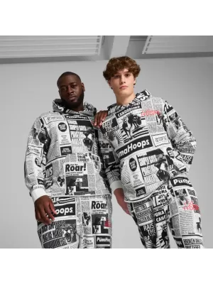 Hanorac pentru bărbați PUMA MEDIA DAY HOODIE NEGRU