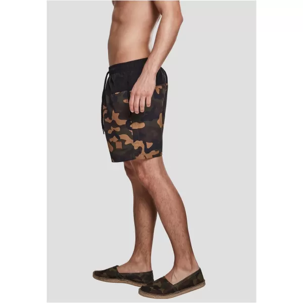  Pantaloni scurţi URBAN CLASSICS TB1026 CAMO NEGRU/LEMN 