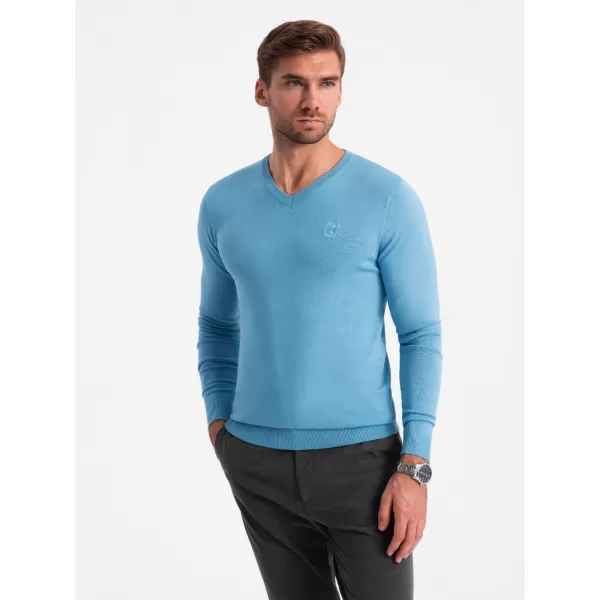  Pulover pentru bărbați OMBRE OM-SWBS-0107 ALBASTRU DESCHIS 