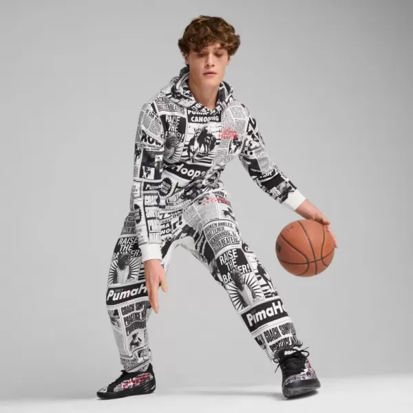  Hanorac pentru bărbați PUMA MEDIA DAY HOODIE NEGRU 