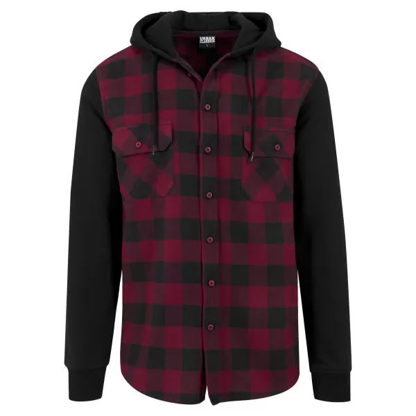  Cămaşă URBAN CLASSICS TB513 NEGRU/BURGUNDIA/NEGRU 