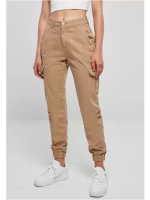 Pantalonii pentru doamne URBAN CLASSICS TB3048 UNIUNE BEIGE