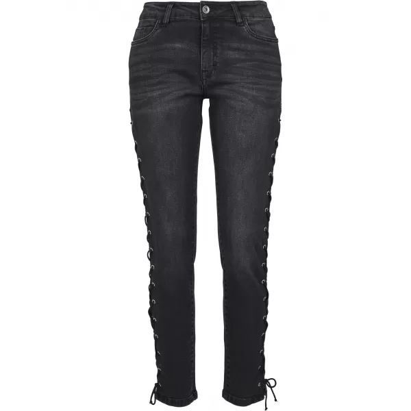  Pantalonii pentru doamne URBAN CLASSICS TB2003 NEGRU SPĂLAT 