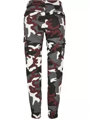 Pantalonii pentru doamne URBAN CLASSICS TB3047 CAMO DE VIN