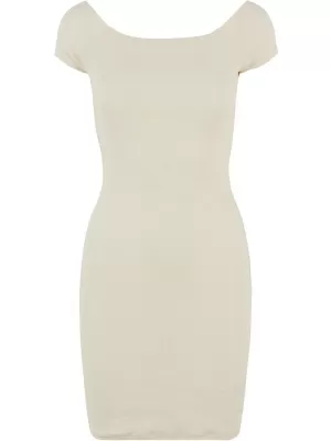 Rochie URBAN CLASSICS TB1501 ALB/NISIP