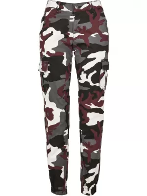 Pantalonii pentru doamne URBAN CLASSICS TB3047 CAMO DE VIN