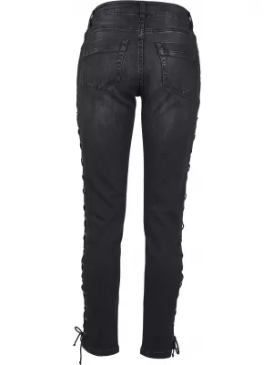 Pantalonii pentru doamne URBAN CLASSICS TB2003 NEGRU SPĂLAT
