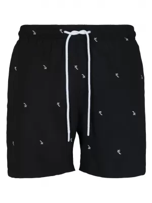 Pantaloni scurţi URBAN CLASSICS TB2680 NEGRU/PALM