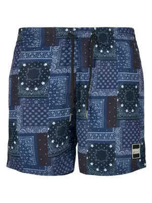 Pantaloni scurţi URBAN CLASSICS TB2679 NAVY BANDANA AOP