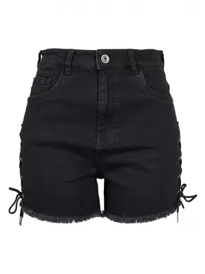 Pantaloni scurți pentru doamne URBAN CLASSICS TB2001 NEGRU SPĂLAT