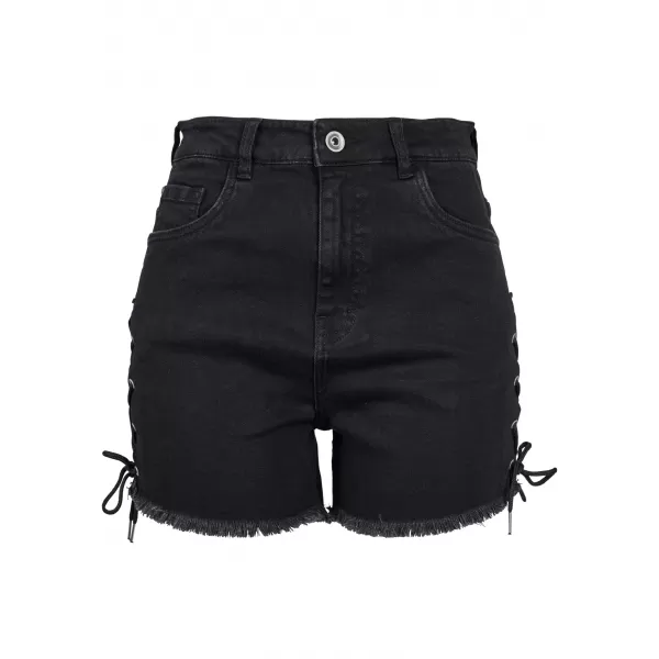  Pantaloni scurți pentru doamne URBAN CLASSICS TB2001 NEGRU SPĂLAT 